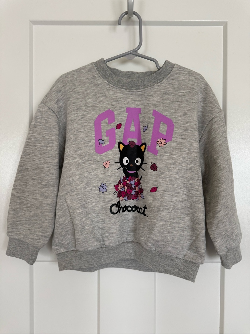 Baby Gap Chococat Girls Sweatshirt 4T Gray Sanrio Fall Leaves